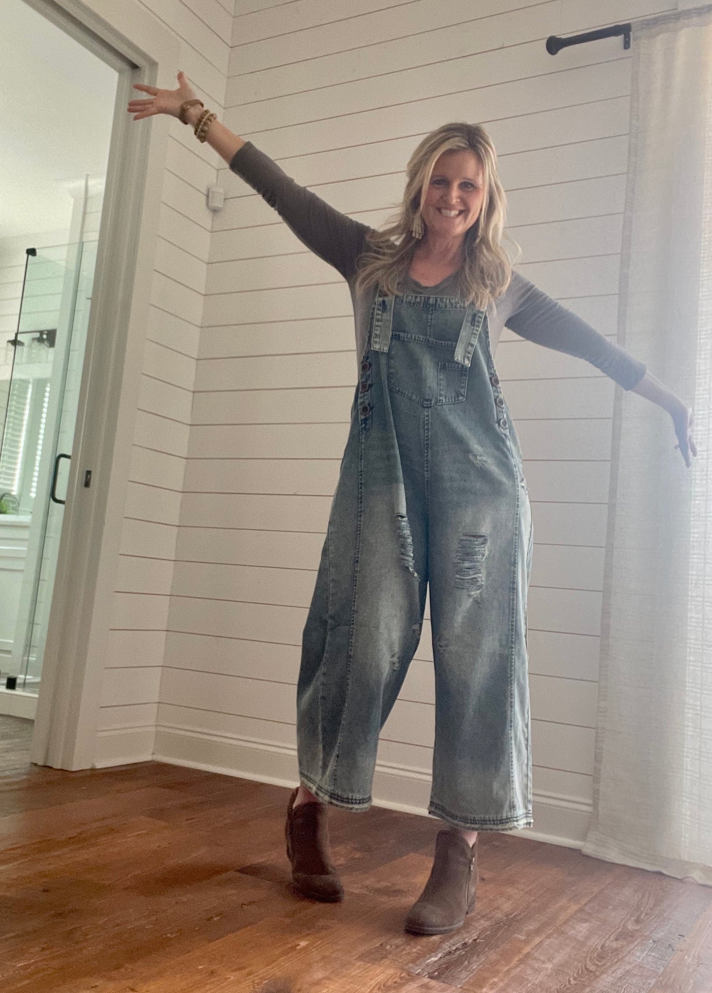 Slouchy Denim Overalls