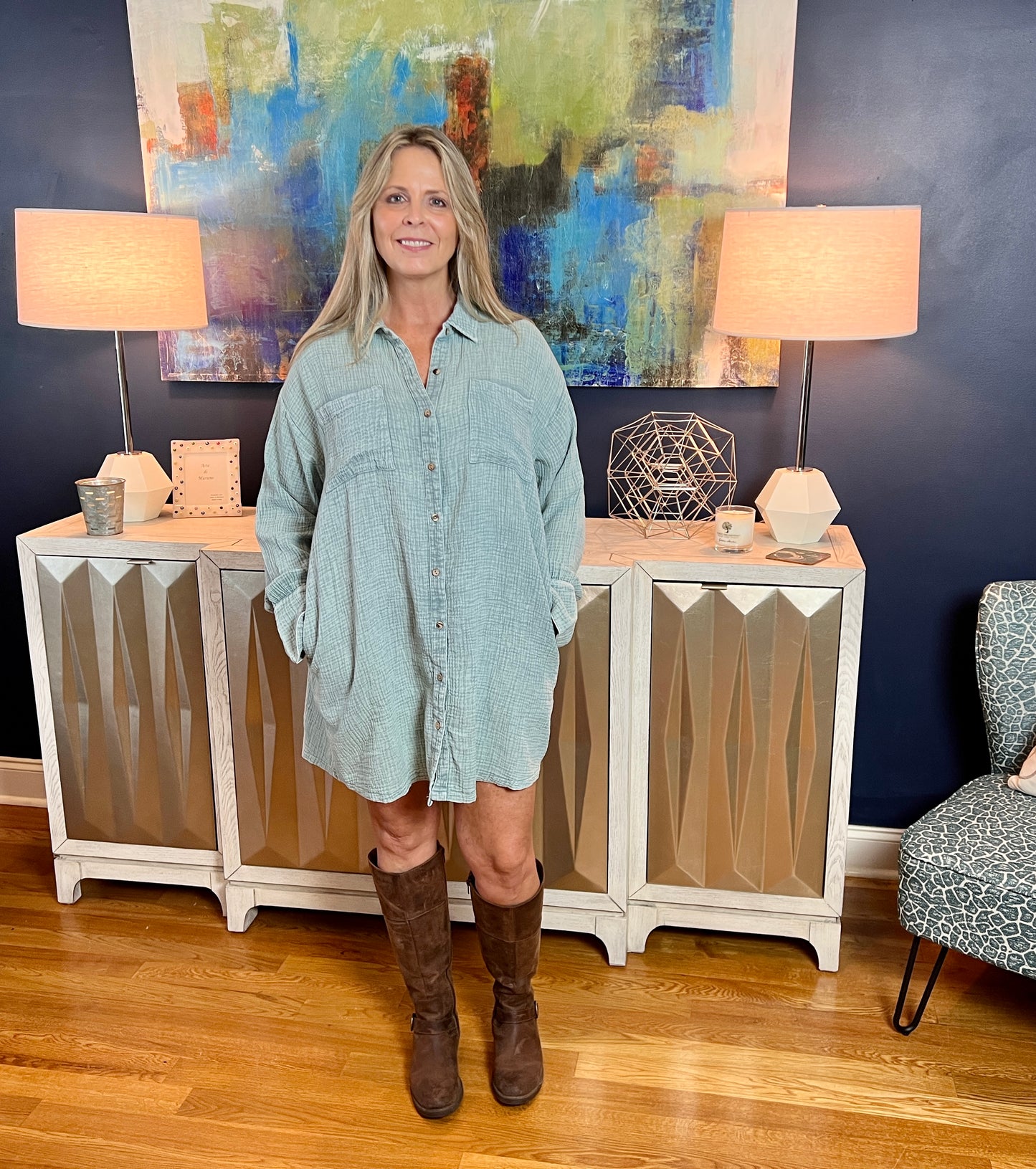 Breezy Gauze Shirt Dress