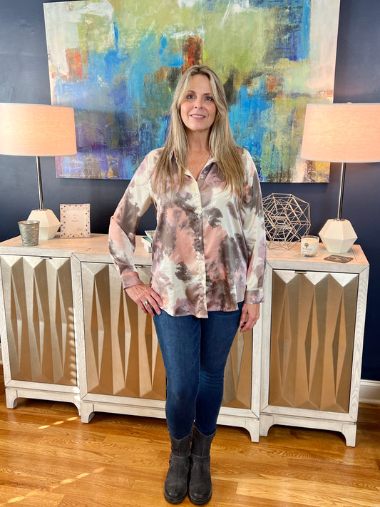 Groovy Tie-Dye Satin top
