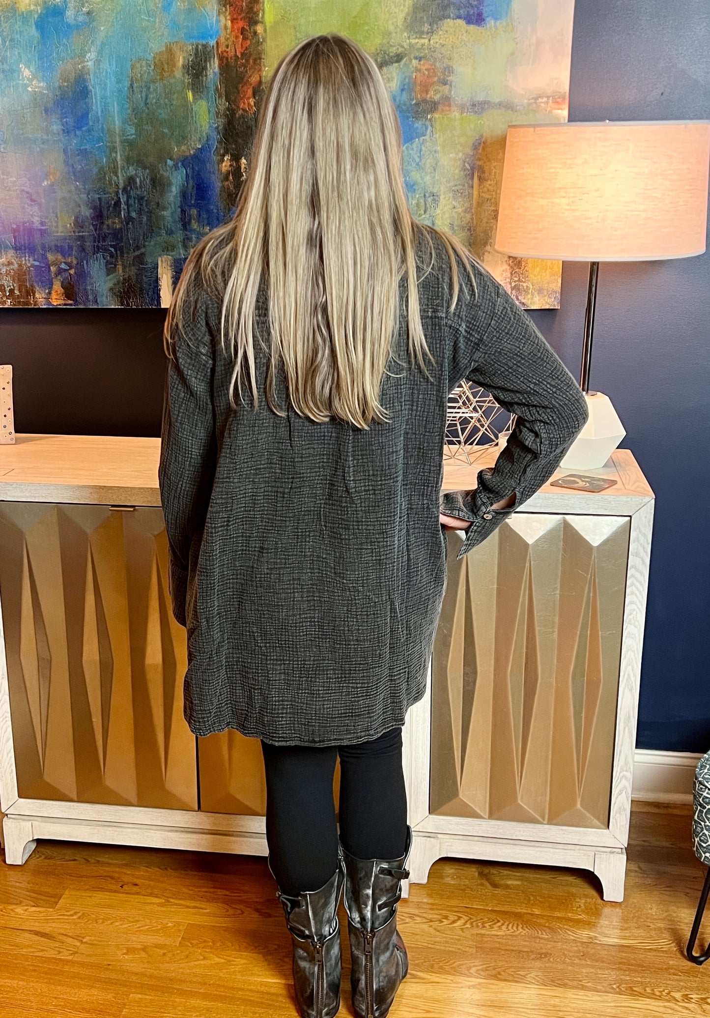 Breezy Gauze Shirt Dress