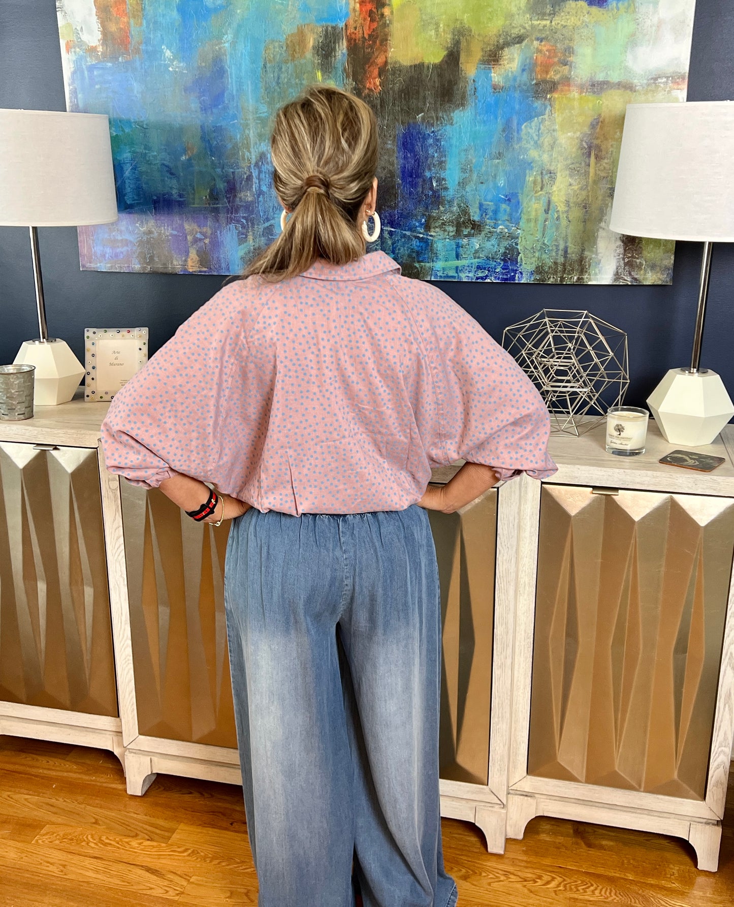 Daisy Denim High Waist Wide Pant