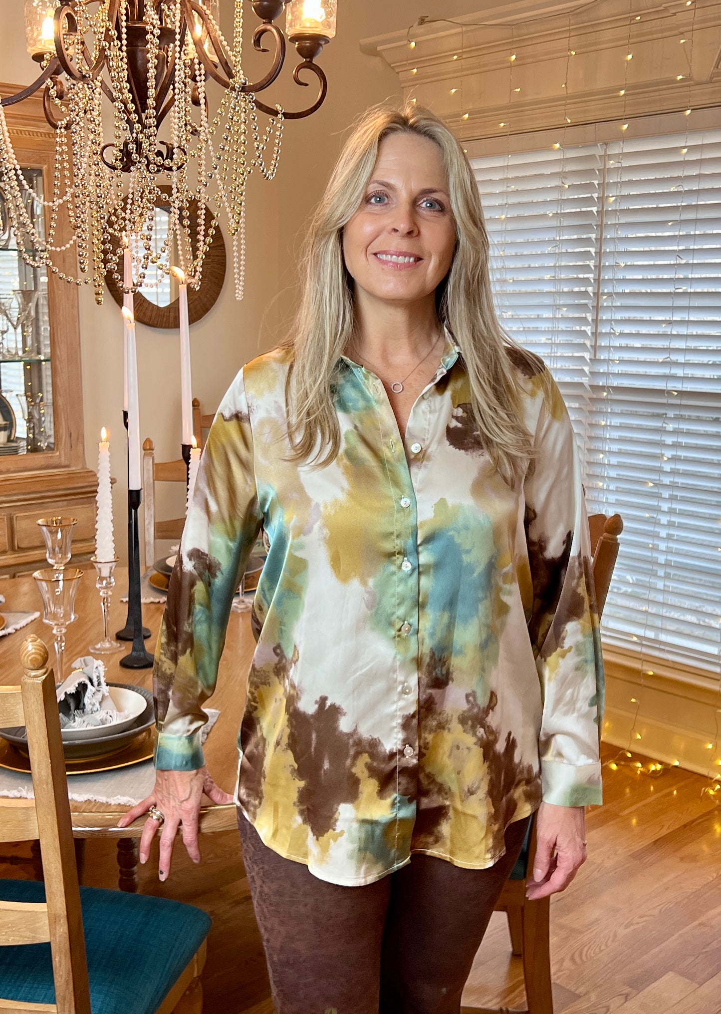 Groovy Tie-Dye Satin top